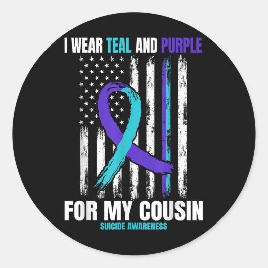 Suizid Awareness Prevention Products Cousin Ameri Runder Aufkleber (Vorderseite)