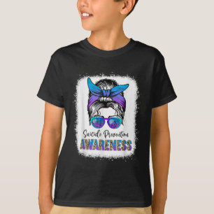 Suizid Awareness Shirt Messy Bun Hair Suicide Pre