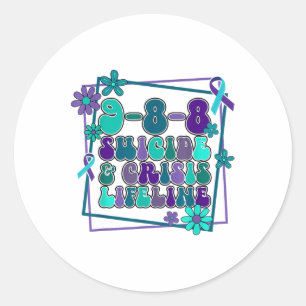 Suizid Bewusstseinskrise Lifeline Groovy Suizid P Runder Aufkleber