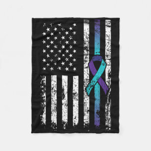 Suizid Depression American Flag Prevention Awaren Fleecedecke
