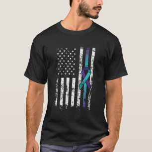 Suizid Depression American Flag Prevention Awaren T-Shirt