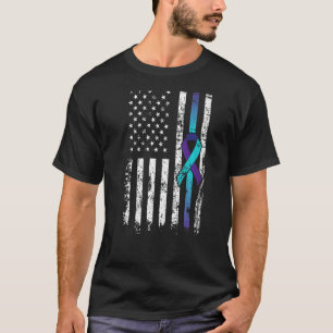 Suizid Depression American Flag Prevention Awaren T-Shirt