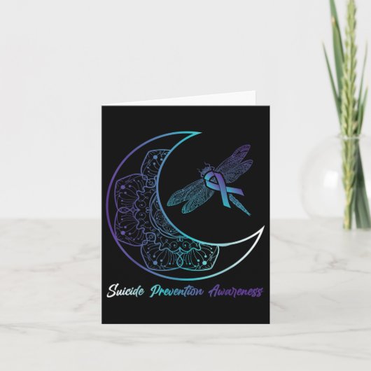 Suizid Depression Moon Dragonfly Prevention Aware Karte (Vorderseite)