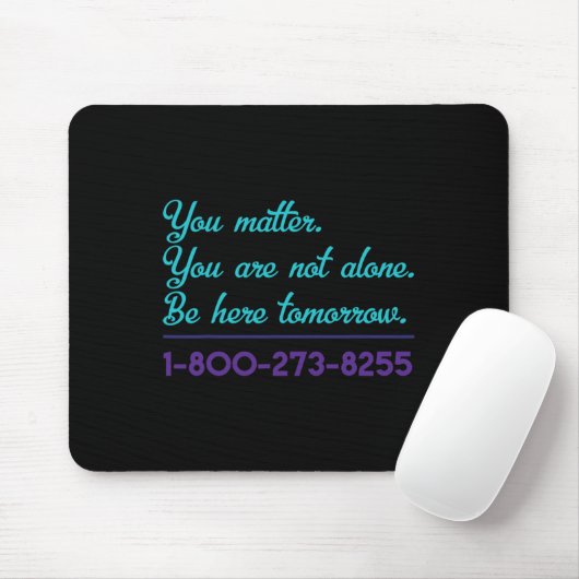 Suizid Hotline 1-800-273-8255 Suizidbewusstsein P Mousepad (Mit Mouse)