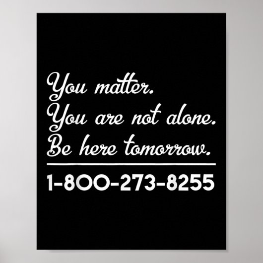 Suizid Hotline - Bewusstsein für Suizide und Präve Poster (Vorne)