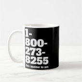 Suizid Hotline-Nummer Kaffeetasse (Links)