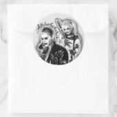 Suizid| Joker und Harley Airbrush Tattoo Runder Aufkleber (Tasche)