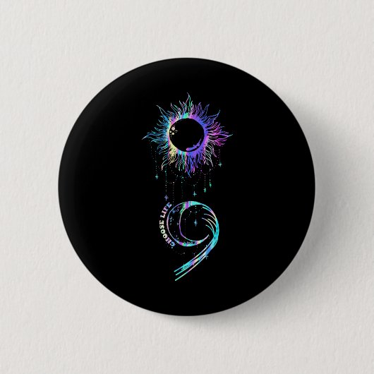 Suizid Prävention Awareness Choose Life Semicolon Button (Vorderseite)