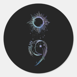 Suizid Prävention Awareness Choose Life Semicolon Runder Aufkleber