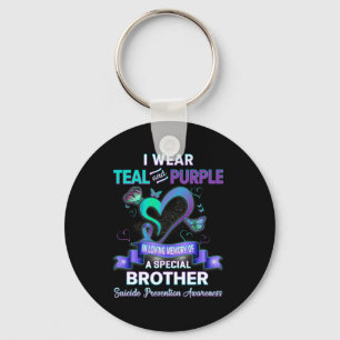 Suizid Prävention Awareness I Wear Teal Purple Fo Schlüsselanhänger