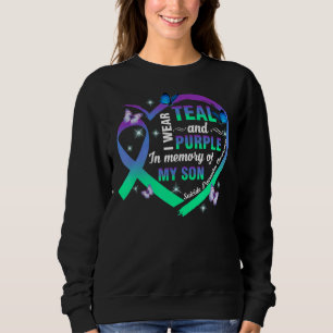 Suizid Prävention Awareness I Wear Teal Purple Fo Sweatshirt