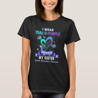 Suizid Prävention Awareness I Wear Teal Purple Fo T-Shirt