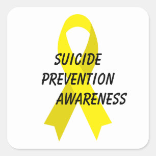Suizid Prevention Yellow Awareness Ribbon von Janz Quadratischer Aufkleber