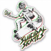 Suizidale Skate Red Green - 4" Kiss Cut Vinyl Aufkleber (Vorderseite)
