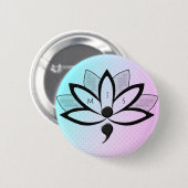 Suizidbewusstsein Blume Semicolon Initialen Button (Vorne & Hinten)