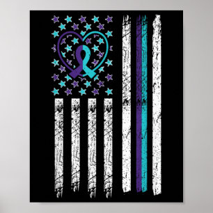 Suizidbewusstsein Flag Angst Psychische Gesundheit Poster
