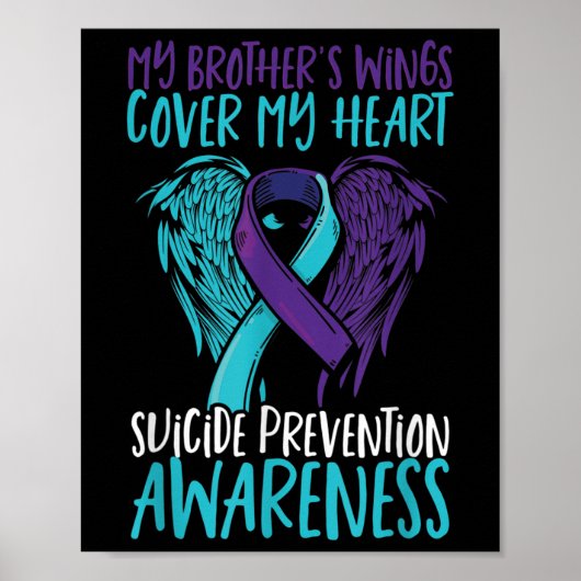 Suizidbewusstsein Flügel & Amp; Ribbon Suicide Poster (Vorne)