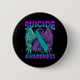 Suizidbewusstsein Kleidung Wings Ribbon Suizid Button