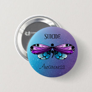 Suizidbewusstsein Schmetterling Semicolon Button