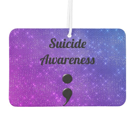 Suizidbewusstsein Schmetterling Semicolon Herz Autolufterfrischer (Rückseite)