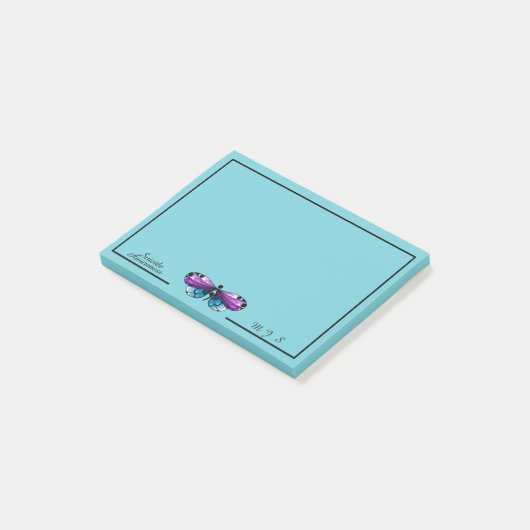 Suizidbewusstsein Schmetterling Semicolon Note Pad Post-it Klebezettel (angewinkelt)