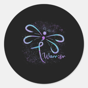 Suizidbewusstsein Semicolon Dragonfly Psychische G Runder Aufkleber