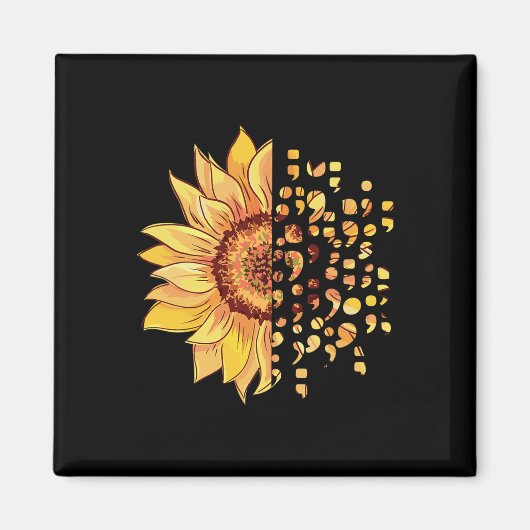 Suizidbewusstsein Semikolon Depression Psychische Magnet (Vorne)