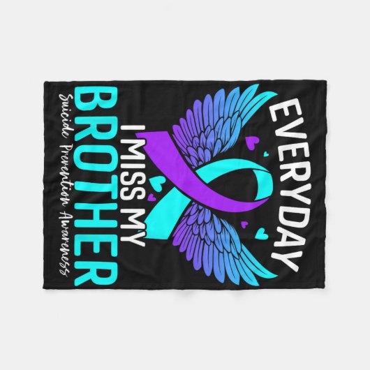 Suizidbewusstsein Shirt Bruder Suizidprävention Fleecedecke (Vorderseite (Horizontal))