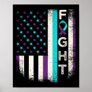 Suizidprävention Aufklärung Monat US American Fla Poster