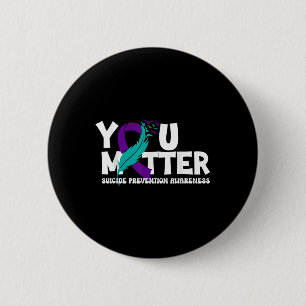 Suizidprävention Awareness Aquamarin &amp; Lila Ri Button
