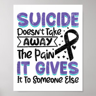 Suizidprävention Awareness Aquamarin & Lila Ri Poster