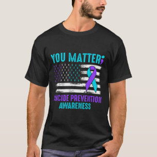 Suizidprävention Awareness Aquamarin & Lila Ri T-Shirt
