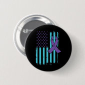 Suizidprävention Awareness Ribbon US American F Button (Vorne & Hinten)