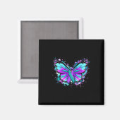 Suizidprävention Bewusstsein Aquamarines Lila Band Magnet (Vorderseite/Rückseite)