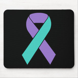Suizidprävention Bewusstsein Aquamarines Lila Band Mousepad