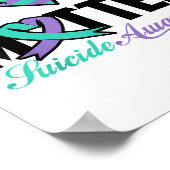 Suizidprävention Bewusstsein Aquamarines Lila Band Poster (Ecke)