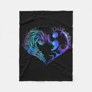 Suizidprävention Bewusstsein Aquamarines Lila Herz Fleecedecke