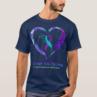 Suizidprävention Bewusstsein Blume Ribbon Mental T-Shirt