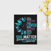 Suizidprävention Bewusstsein, dass Sie es wert sin Karte (Gelbe Blume)