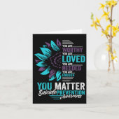 Suizidprävention Bewusstsein, dass Sie es wert sin Karte (Gelbe Blume)