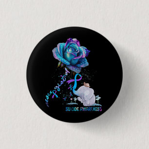 Suizidprävention Bewusstsein Elefant Ribbon nie Button