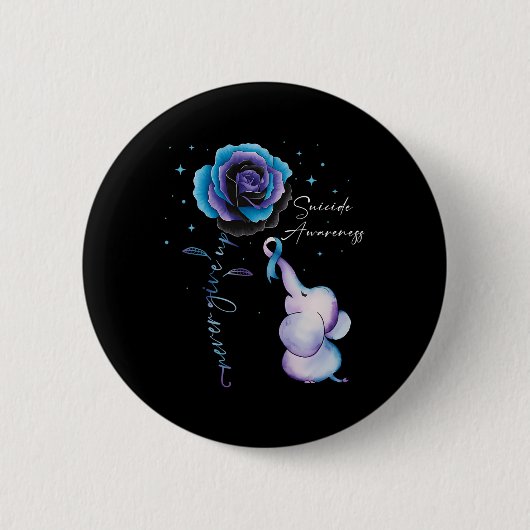 Suizidprävention Bewusstsein Elephant Sonnenblume Button (Vorderseite)