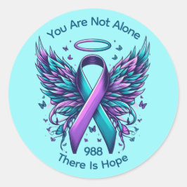 Suizidprävention Bewusstsein Ende Stigma 988 Hoffn Runder Aufkleber