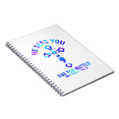 Suizidprävention Bewusstsein Er sieht dich Matte Notizblock (Rechte Seite)