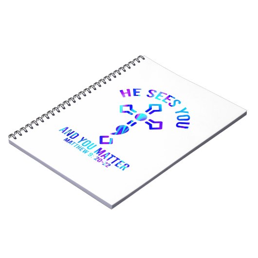 Suizidprävention Bewusstsein Er sieht dich Matte Notizblock (Linke Seite)