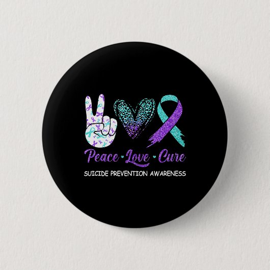 Suizidprävention Bewusstsein Frieden Liebe Heilung Button (Vorderseite)