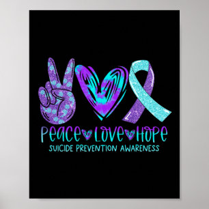 Suizidprävention Bewusstsein Frieden Liebe Hoffnun Poster