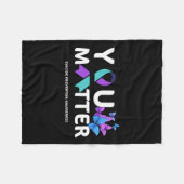 Suizidprävention Bewusstsein für Aquamarines und L Fleecedecke (Vorderseite (Horizontal))