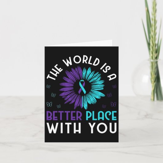 Suizidprävention Bewusstsein für Aquamarines und L Karte (Vorderseite)