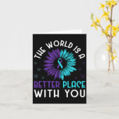 Suizidprävention Bewusstsein für Aquamarines und L Karte (Gelbe Blume)